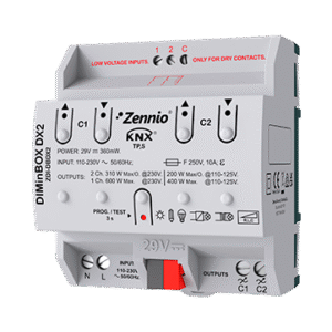 Zennio DIMinBOX DX2,  2CH Universal Dimming Actuator (300W P/CH)