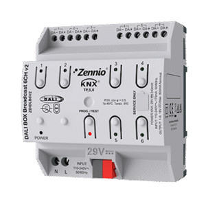 Zennio DALIBOX, KNX-DALI Broadcast Interface, 6 Channel V2