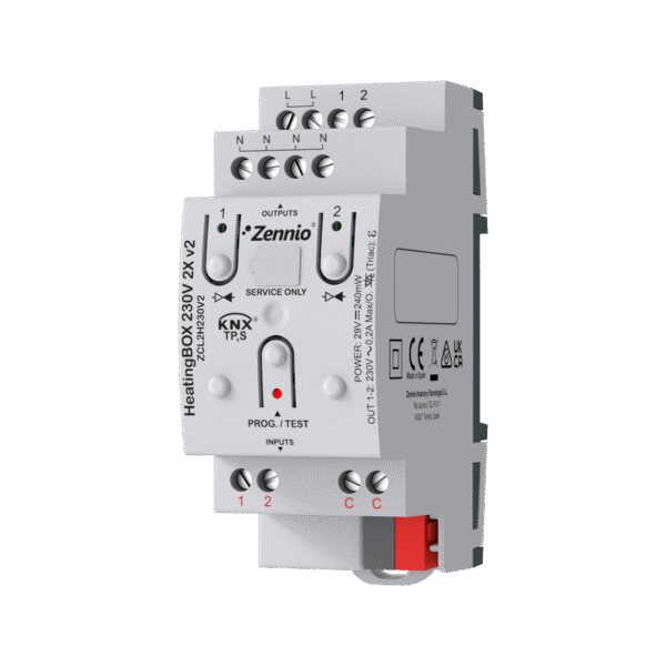 Zennio HeatingBOX V2 230V 2CH Heating actuator, 230VAC