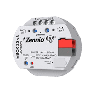 Zennio inBOX 20 v3, KNX Multifunction Flush Actuator, 2 outputs 16A