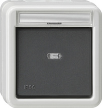 GIRA Rocker Sw  Off/2-Way In Sp  Wd Surface-Mounted Grey