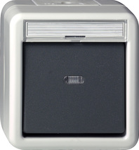 GIRA Rocker Btn 2-Way M-C In Sp  Wp Sm Grey
