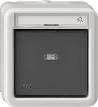 GIRA Rocker Btn 2-Way M-C In Sp  Wd Surface-Mounted Grey