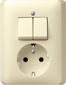 GIRA Combi Series Sw /Schuko Cov Unit Standard 55 Cr White