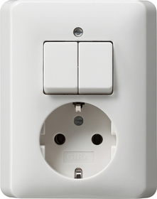 GIRA Combi Series Sw /Schuko Cov Unit Standard 55 P White