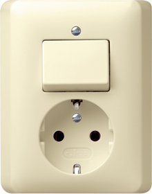 GIRA Combi Off/2-Way Schuko Cov Unit Standard 55 Cr White