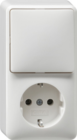 GIRA Combi Off/2-Way/Schuko Vert  Sm P White