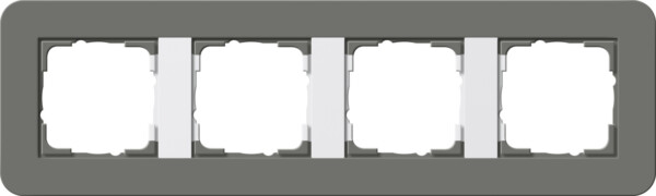 GIRA Cov Fr  4-G Gira E3 Dark Grey/P White