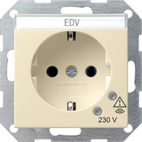 GIRA Schuko Sock  Overvoltage Prot  + In Sp  System 55 Cr White