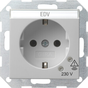 GIRA Schuko Sock  Overvoltage Prot  + In Sp  System 55 Grey M