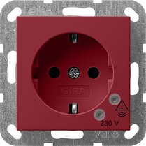 GIRA Schuko Sock  Overvoltage Prot  + In Sp  System 55 Red