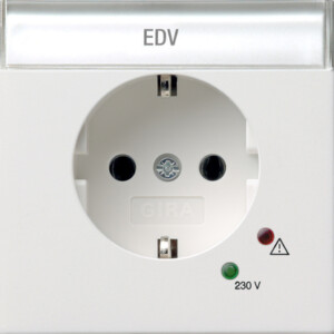 GIRA Schuko Sock  Overvoltage Prot  + In Sp  Gira F100 P White
