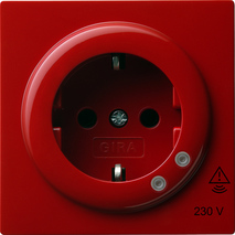 GIRA Schuko Sock  Overvoltage Prot  S-Color Red