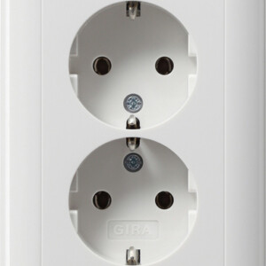 GIRA 2-G Schuko Cov Unit F  Db 1 5-G Standard 55 P White