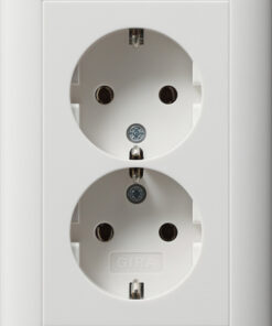 GIRA 2-G Schuko Cov Unit F  Db 1 5-G Standard 55 P White M