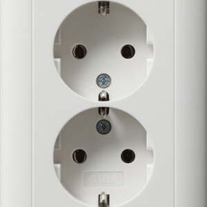 GIRA 2-G Schuko Cov Unit F  Db 1 5-G Standard 55 P White M