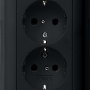 GIRA 2-G Schuko Sock  Sh + Cov Unit System 55 Black M