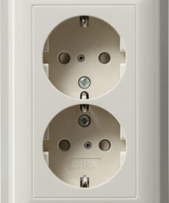 GIRA 2-G Schuko Sock  Sh + Cov Unit System 55 Cr White