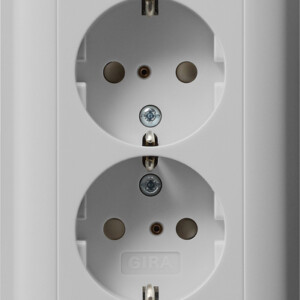 GIRA 2-G Schuko Sock  Sh + Cov Unit System 55 Grey M