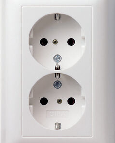 GIRA 2-G Schuko Sock  Sp + Cov Unit System 55 P White