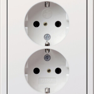GIRA 2-G Schuko Sock  Sh + Fr  Gira F100 P White