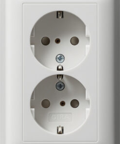 GIRA 2-G Schuko Sock  Sh + Cov Unit System 55 P White M