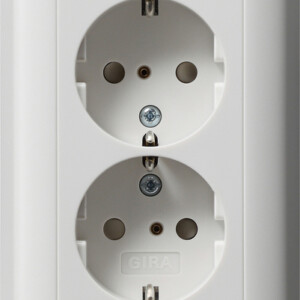 GIRA 2-G Schuko Sock  Sh + Cov Unit System 55 P White M