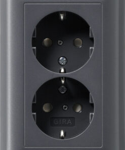 GIRA 2-G Schuko Sock  Sh + Cov Unit System 55 Anthra