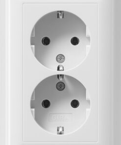 GIRA 2-G Schuko Cov Unit W/O Cl  Pt Standard 55 P White