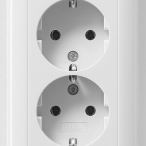 GIRA 2-G Schuko Cov Unit W/O Cl  Pt Standard 55 P White