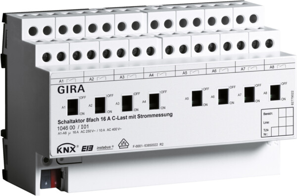 GIRA Swit Act  8-G 16 A Man Act  + C-Load Knx Dra