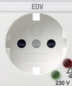 GIRA Cov  Schuko Sock  Overvoltage Prot  System 55 P White