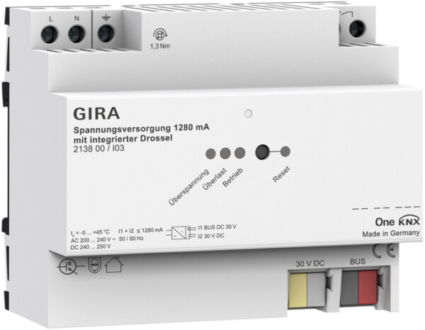 GIRA Pow Supply 1280 Ma Choke Oneknx Dra