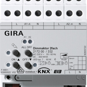 GIRA Dimm Act  2-G 2 X 300 W/Va Knx Dra