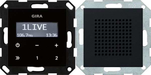 GIRA Rds Fm Radio Speaker System 55 Black M