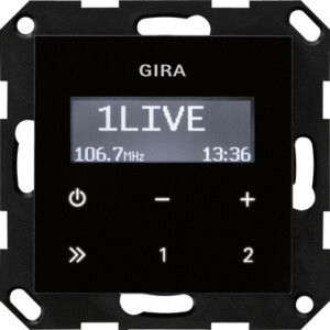 GIRA Rds Fm Radio W/O Speaker System 55 Black Gl Fin