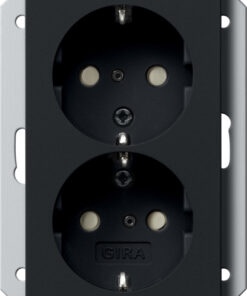 GIRA 2-G Schuko Sock  Sh F  Fm Db 1-G System 55 Black M
