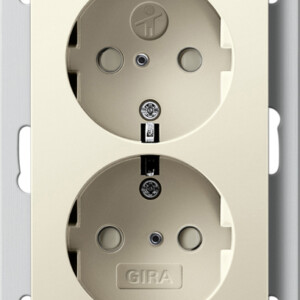GIRA 2-G Schuko Sock  Sh F  Fm Db 1-G System 55 Cr White