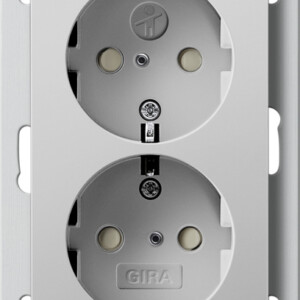 GIRA 2-G Schuko Sock  Sp F  Fm Db 1-G System 55 Grey M