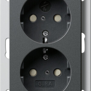 GIRA 2-G Schuko Sock  Sp F  Fm Db 1-G System 55 Anthra