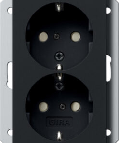 GIRA 2-G Schuko Sock  Sh F  Fm Db 1 5-G System 55 Black M