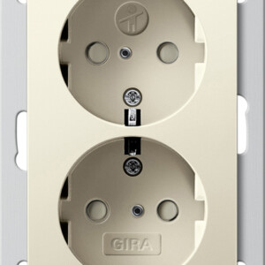 GIRA 2-G Schuko Sock  Sh F  Fm Db 1 5-G System 55 Cr White