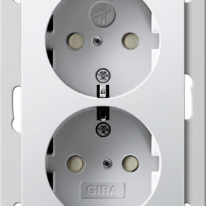 GIRA 2-G Schuko Sock  Sh F  Fm Db 1 5-G System 55 P White