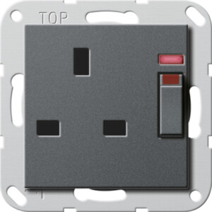 GIRA Sock  Bs 13 A Switched Ctrl L  + Sh System 55 Anthra