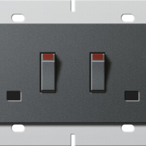 GIRA 2-G Sock  Bs 13 A Switched + Sh System 55 Bs 80 Anthra