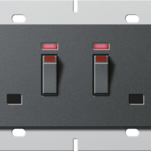 GIRA 2-G Sock  Bs 13 A Switched Ctrl L  + Sh System 55 Bs 80 Anthra