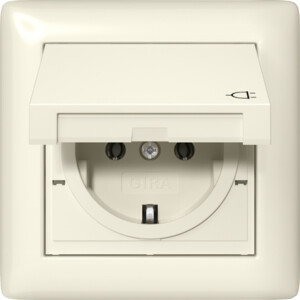GIRA Schuko Hc + Seal Ip44 + Fr  1-G Standard 55 Cr White