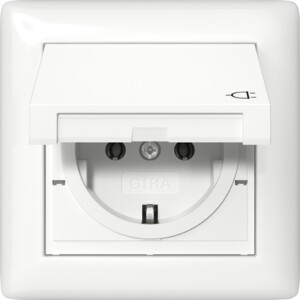 GIRA Schuko Hc + Seal Ip44 + Fr  1-G Standard 55 P White
