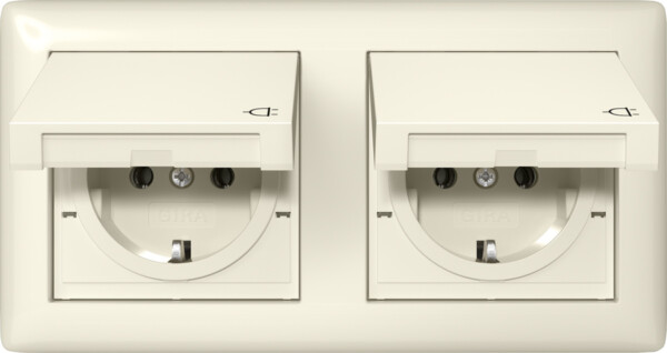 GIRA Schuko Hc + Seal Ip44 + Fr  2-G Standard 55 Cr White