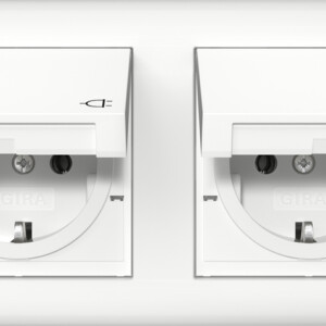 GIRA Schuko Hc + Seal Ip44 + Fr  2-G Standard 55 P White